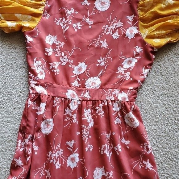 NWT Walter Baker Cara Floral Colorblock Dress - L - Picture 9 of 11